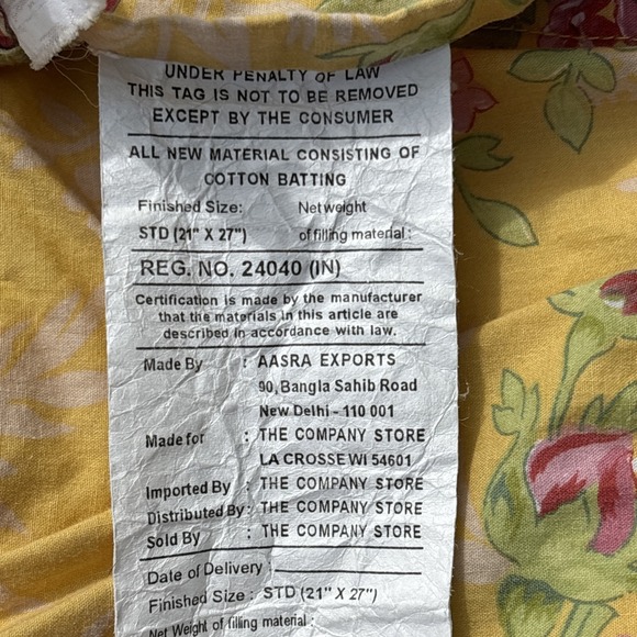 The‎ Company Store 2 Standard Pillow Shams Quilted Flowers Floral Patchwork - Picture 9 of 16